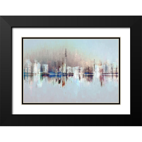 City of Pastels Black Modern Wood Framed Art Print with Double Matting by Manlove, David