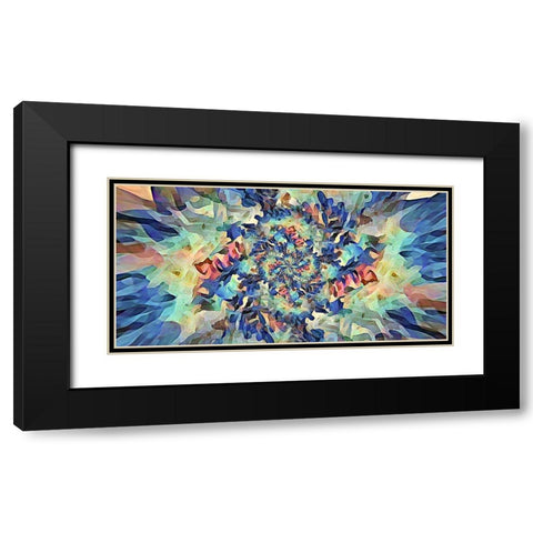 Reverse Floral Radial Black Modern Wood Framed Art Print with Double Matting by Manlove, David