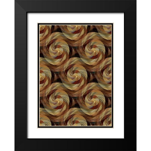 Cinnamon Rolls Seamless Pattern Black Modern Wood Framed Art Print with Double Matting by Manlove, David