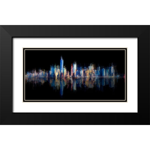 New York Pan 6 Black Modern Wood Framed Art Print with Double Matting by Manlove, David