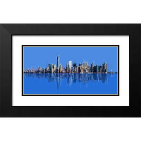 New York Pan 10 Black Modern Wood Framed Art Print with Double Matting by Manlove, David