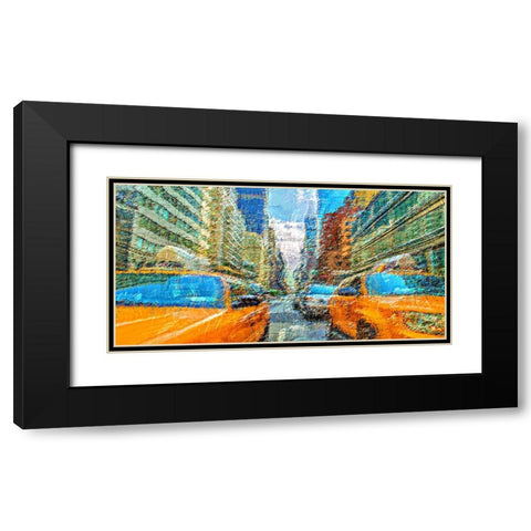 Taxi Black Modern Wood Framed Art Print with Double Matting by Manlove, David