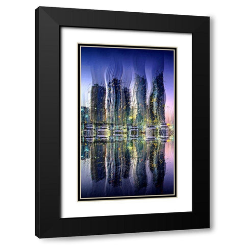 Party at the Marina Black Modern Wood Framed Art Print with Double Matting by Manlove, David