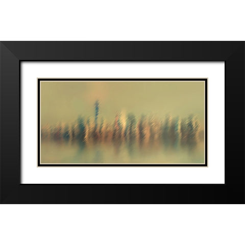 New York Mist Black Modern Wood Framed Art Print with Double Matting by Manlove, David