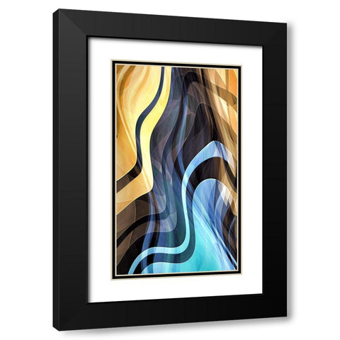 Vaporizing Gold Black Modern Wood Framed Art Print with Double Matting by Manlove, David