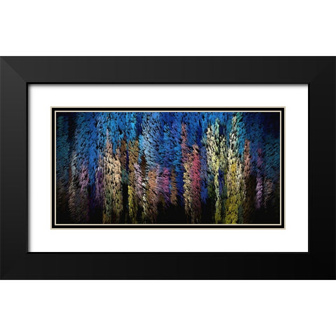 City Brush 2 Black Modern Wood Framed Art Print with Double Matting by Manlove, David