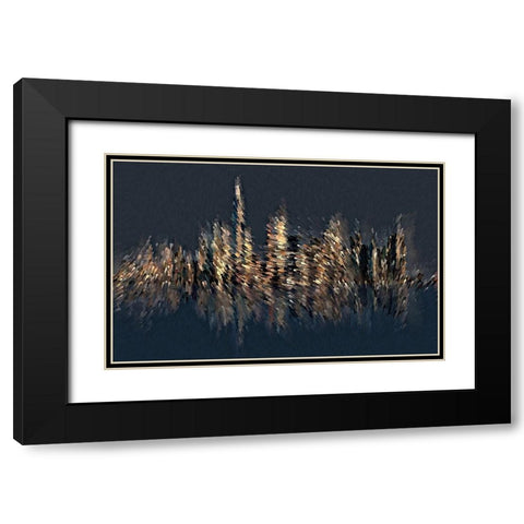 New York Splash Black Modern Wood Framed Art Print with Double Matting by Manlove, David