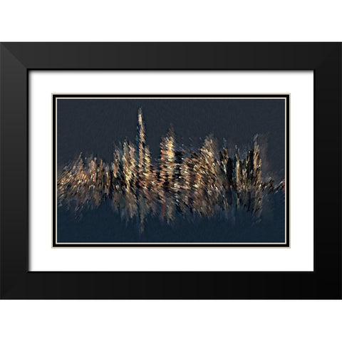 New York Splash Black Modern Wood Framed Art Print with Double Matting by Manlove, David
