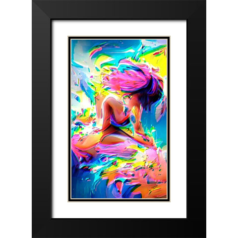 Surfs Up Black Modern Wood Framed Art Print with Double Matting by Manlove, David