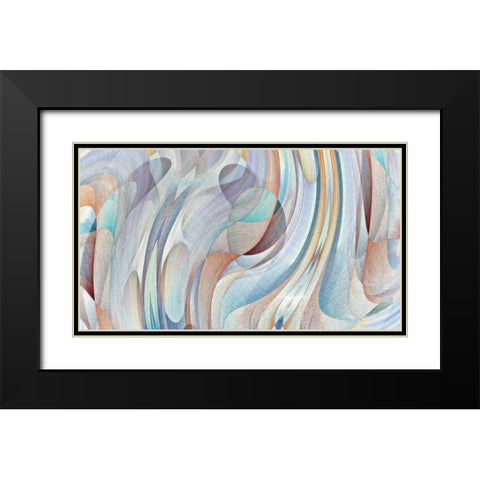 Non Objective Iridescence Black Modern Wood Framed Art Print with Double Matting by Manlove, David