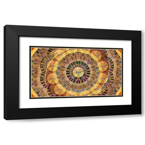 Round Table Revolver Black Modern Wood Framed Art Print with Double Matting by Manlove, David