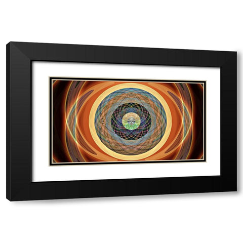 Round Table Sun Whirl X Black Modern Wood Framed Art Print with Double Matting by Manlove, David