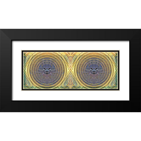 Binary Radial Black Modern Wood Framed Art Print with Double Matting by Manlove, David
