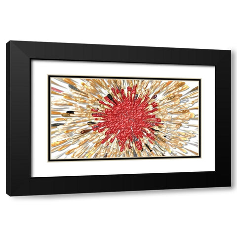 Cardinal Splash 3e Black Modern Wood Framed Art Print with Double Matting by Manlove, David