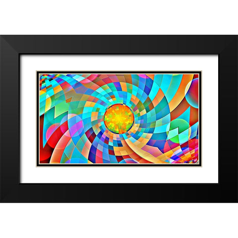 CBS Sun 010322b Black Modern Wood Framed Art Print with Double Matting by Manlove, David