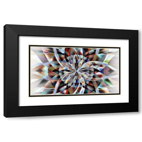 Facet Flower Black Modern Wood Framed Art Print with Double Matting by Manlove, David