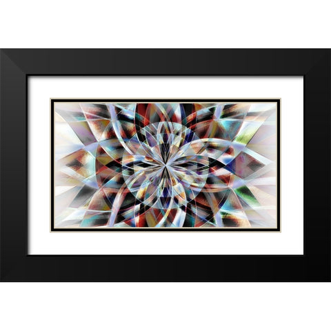 Facet Flower Black Modern Wood Framed Art Print with Double Matting by Manlove, David