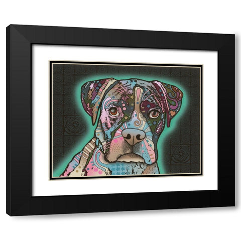 Love Thy Boxer Black Modern Wood Framed Art Print with Double Matting by Dean Russo Collection