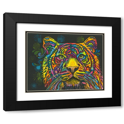 Tiger Black Modern Wood Framed Art Print with Double Matting by Dean Russo Collection