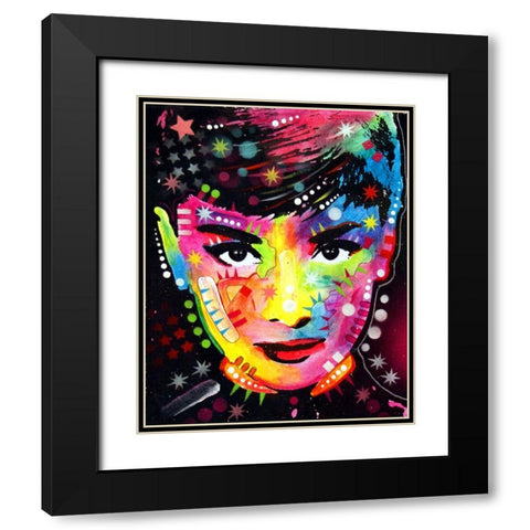 Audrey Black Modern Wood Framed Art Print with Double Matting by Dean Russo Collection