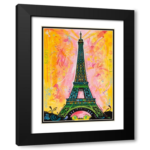 Eiffel ALI Black Modern Wood Framed Art Print with Double Matting by Dean Russo Collection