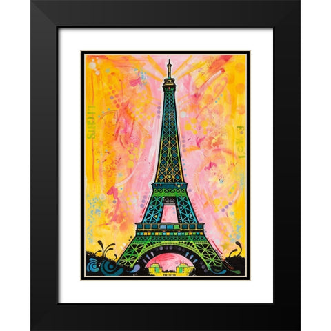 Eiffel ALI Black Modern Wood Framed Art Print with Double Matting by Dean Russo Collection