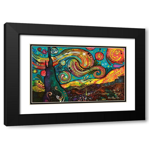 Starry Night Black Modern Wood Framed Art Print with Double Matting by Dean Russo Collection