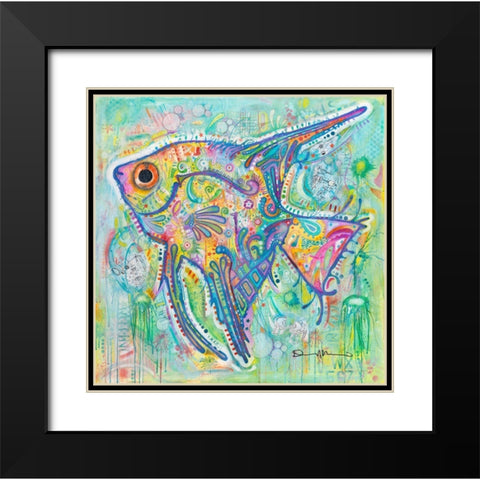 Angel Black Modern Wood Framed Art Print with Double Matting by Dean Russo Collection