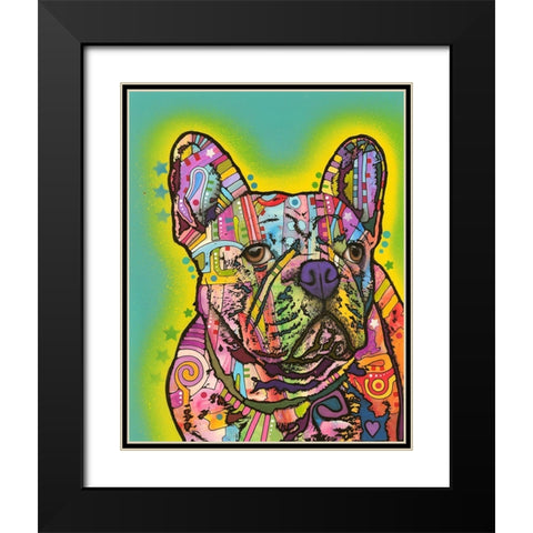 French Bulldog III Black Modern Wood Framed Art Print with Double Matting by Dean Russo Collection