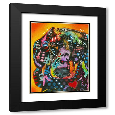 Brilliant Dachshund Black Modern Wood Framed Art Print with Double Matting by Dean Russo Collection