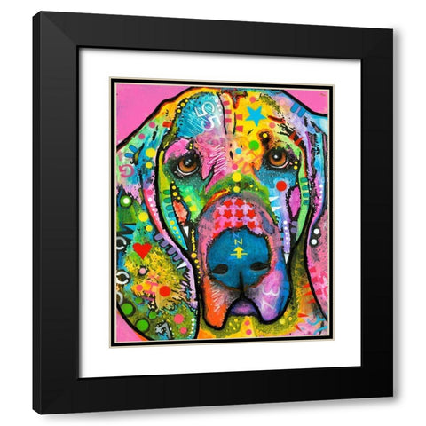 Bloodhound Black Modern Wood Framed Art Print with Double Matting by Dean Russo Collection