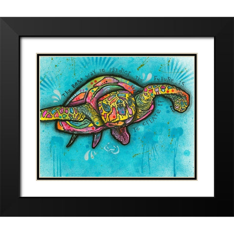 Turtle  Black Modern Wood Framed Art Print with Double Matting by Dean Russo Collection
