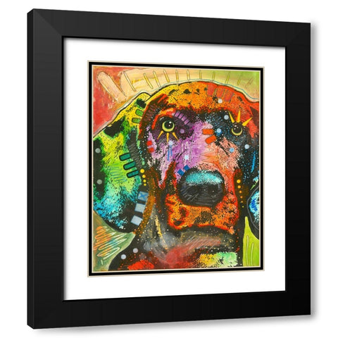 Gazing Puppy Love Black Modern Wood Framed Art Print with Double Matting by Dean Russo Collection