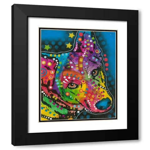 Herding Dog Black Modern Wood Framed Art Print with Double Matting by Dean Russo Collection