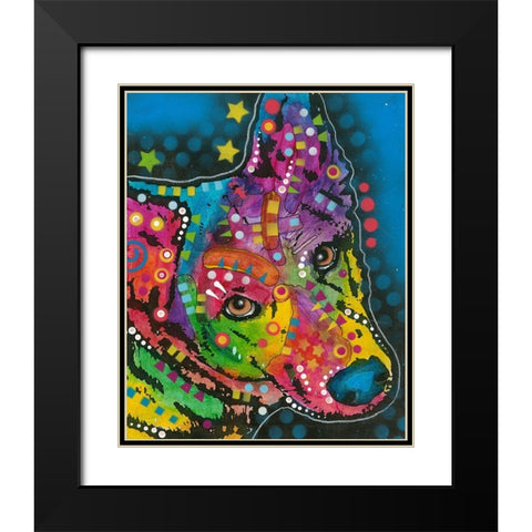 Herding Dog Black Modern Wood Framed Art Print with Double Matting by Dean Russo Collection