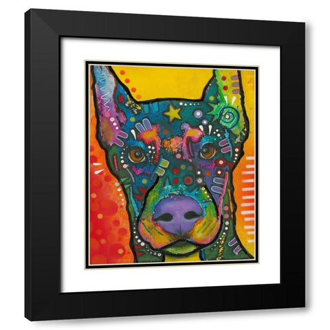 ears perked Black Modern Wood Framed Art Print with Double Matting by Dean Russo Collection