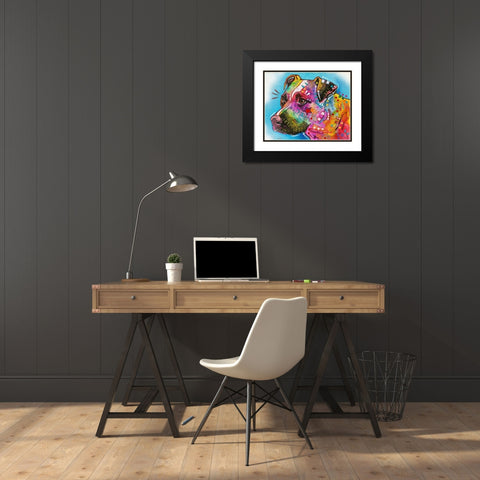 Pit Bull Star Black Modern Wood Framed Art Print with Double Matting by Dean Russo Collection