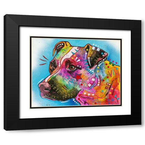 Pit Bull Star Black Modern Wood Framed Art Print with Double Matting by Dean Russo Collection