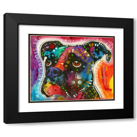 Pop Boxer Black Modern Wood Framed Art Print with Double Matting by Dean Russo Collection