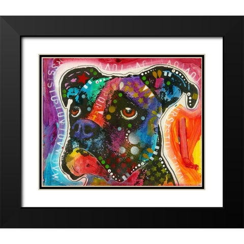 Pop Boxer Black Modern Wood Framed Art Print with Double Matting by Dean Russo Collection