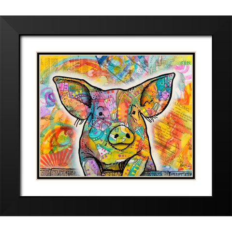 The Pig Black Modern Wood Framed Art Print with Double Matting by Dean Russo Collection