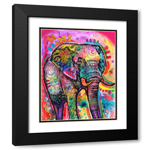 Elephant in Charge Black Modern Wood Framed Art Print with Double Matting by Dean Russo Collection