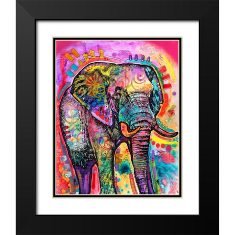 Elephant in Charge Black Modern Wood Framed Art Print with Double Matting by Dean Russo Collection