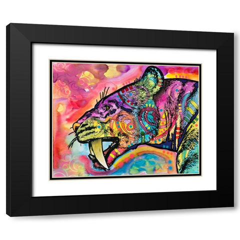 Saber Tooth Black Modern Wood Framed Art Print with Double Matting by Dean Russo Collection