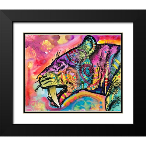 Saber Tooth Black Modern Wood Framed Art Print with Double Matting by Dean Russo Collection