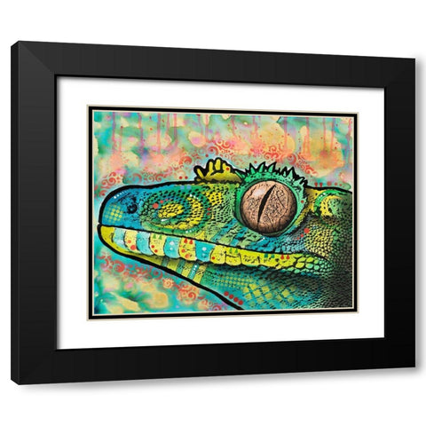 Gecko Black Modern Wood Framed Art Print with Double Matting by Dean Russo Collection