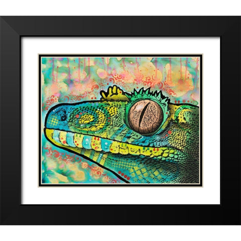 Gecko Black Modern Wood Framed Art Print with Double Matting by Dean Russo Collection