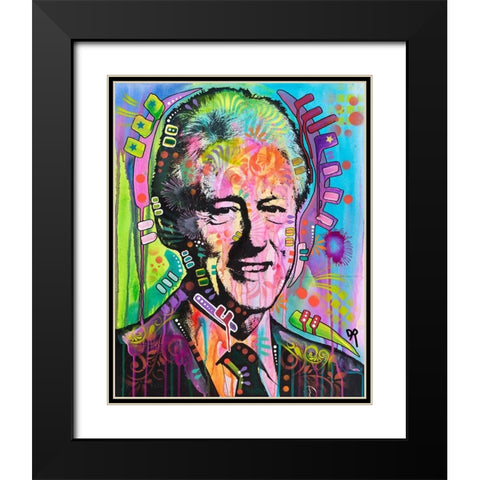 Bill Clinton Black Modern Wood Framed Art Print with Double Matting by Dean Russo Collection