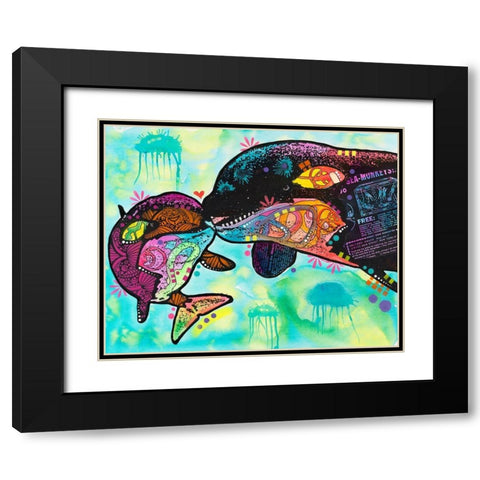 Love as large as a whale Black Modern Wood Framed Art Print with Double Matting by Dean Russo Collection