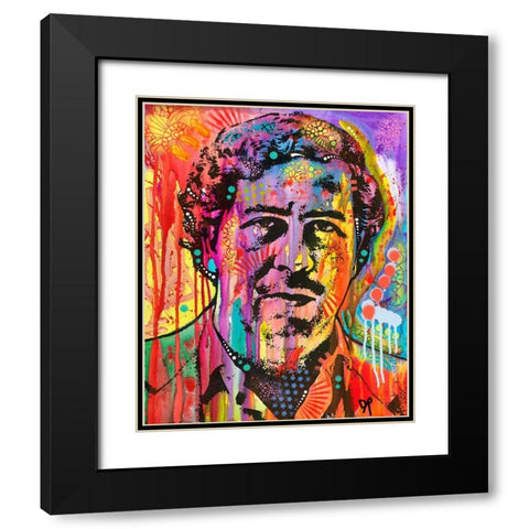 Pablo Escobar Black Modern Wood Framed Art Print with Double Matting by Dean Russo Collection